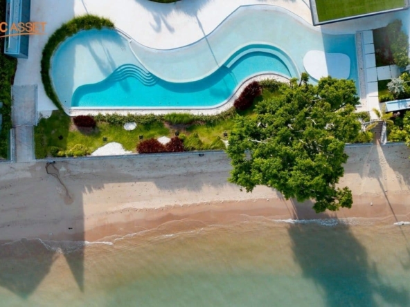 STR 0030. Drone lookdown photo of clubhouse pool and beach. jpg